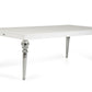 31' White Crocodile Dining Table With Crystal Clear Legs By Homeroots | Dining Tables | Modishstore - 2
