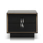 21' Black Mdf And Steel Nightstand With Two Drawers By Homeroots | Nightstands | Modishstore - 3