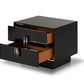 21' Black Mdf And Steel Nightstand With Two Drawers By Homeroots | Nightstands | Modishstore - 4