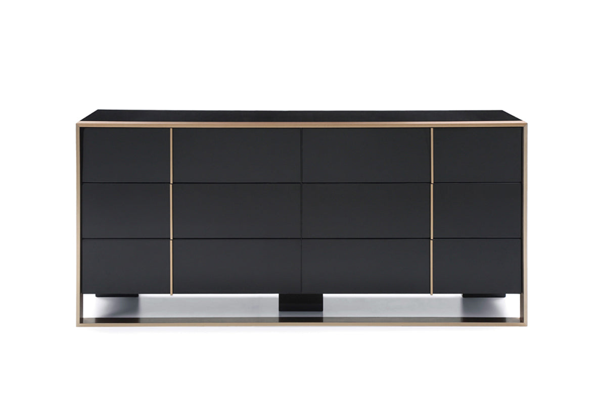 29' Black And Brushed Bronze Dresser By Homeroots | Dressers | Modishstore