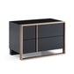 Modern Brushed Black And Bronze Nightstand By Homeroots | Nightstands | Modishstore - 2
