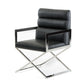 24' Black Leatherette And Stainless Steel Dining Chair By Homeroots | Dining Chairs | Modishstore
