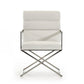 24' White Leatherette And Stainless Steel Dining Chair By Homeroots | Dining Chairs | Modishstore - 2