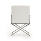 24' White Leatherette And Stainless Steel Dining Chair By Homeroots | Dining Chairs | Modishstore - 4