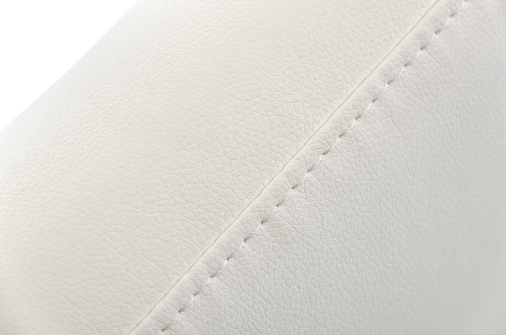 24' White Leatherette And Stainless Steel Dining Chair By Homeroots | Dining Chairs | Modishstore - 5