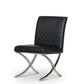36' Black Leatherette And Stainless Steel Dining Chair By Homeroots | Dining Chairs | Modishstore