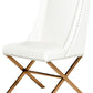 37' White Leatherette And Rosegold Steel Dining Chair By Homeroots | Dining Chairs | Modishstore - 2