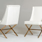 37' White Leatherette And Rosegold Steel Dining Chair By Homeroots | Dining Chairs | Modishstore - 3