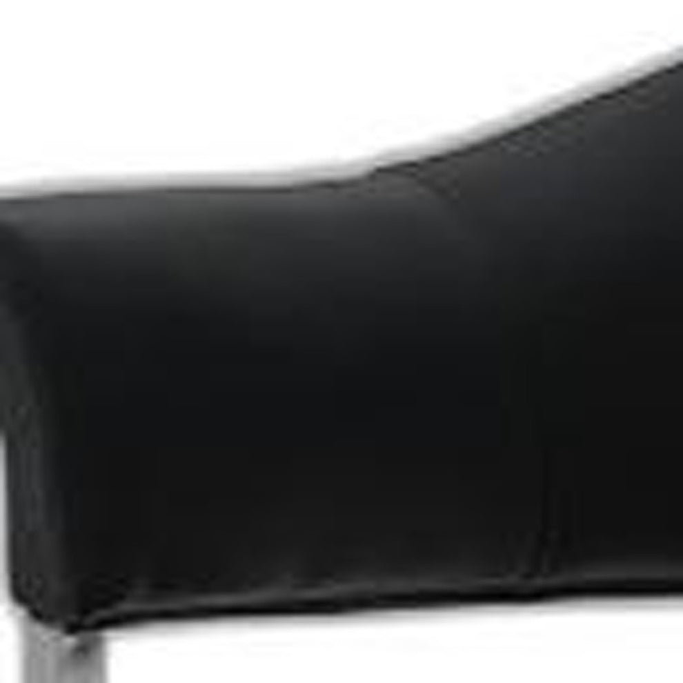 30' Black Leatherette And Stainless Steel Dining Chair By Homeroots | Dining Chairs | Modishstore - 6
