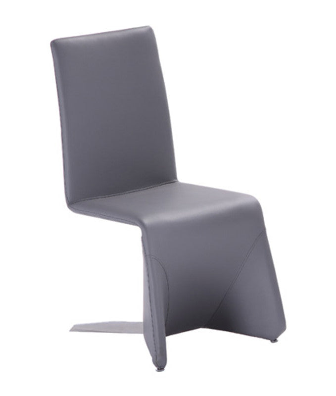 Set Of Two Gray Contemporary Faux Leather Dining Chairs By Homeroots | Dining Chairs | Modishstore - 3
