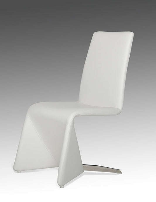 Set Of Two White Contemporary Faux Leather Dining Chairs By Homeroots | Dining Chairs | Modishstore