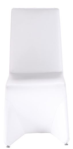 Set Of Two White Contemporary Faux Leather Dining Chairs By Homeroots | Dining Chairs | Modishstore - 2