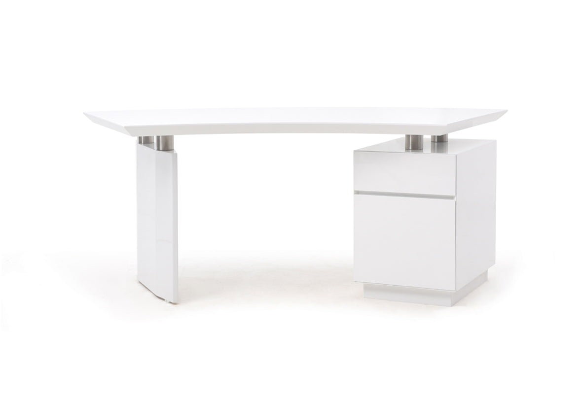 30 White Stainless Steel Office Desk By Homeroots | Desks | Modishstore