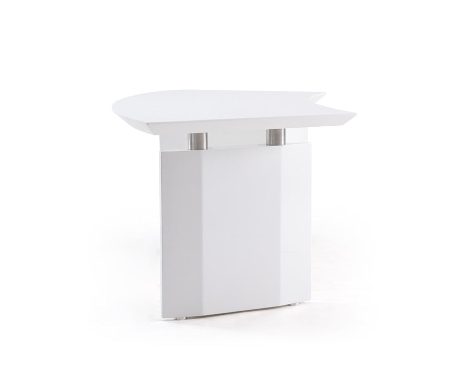 30 White Stainless Steel Office Desk By Homeroots | Desks | Modishstore - 2