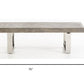 18' Grey Brush Veneer and Stainless Steel Bench By Homeroots | Benches | Modishstore - 4