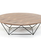 11' Walnut Veneer and Black Metal Coffee Table By Homeroots | Coffee Tables | Modishstore