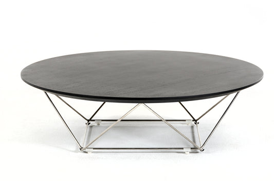 11' Wenge Veneer and Stainless Steel Coffee Table By Homeroots | Coffee Tables | Modishstore