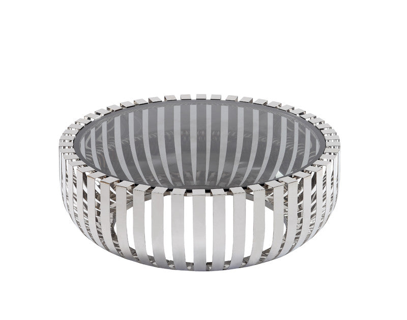 14' Glass and Stainless Steel Round Coffee Table By Homeroots | Coffee Tables | Modishstore - 3