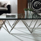 15' Glass and Stainless Coffee Table By Homeroots | Coffee Tables | Modishstore - 2