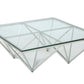 15' Glass and Stainless Coffee Table By Homeroots | Coffee Tables | Modishstore - 4