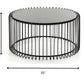 19' Black Metal and Glass Round Coffee Table By Homeroots | Coffee Tables | Modishstore - 4