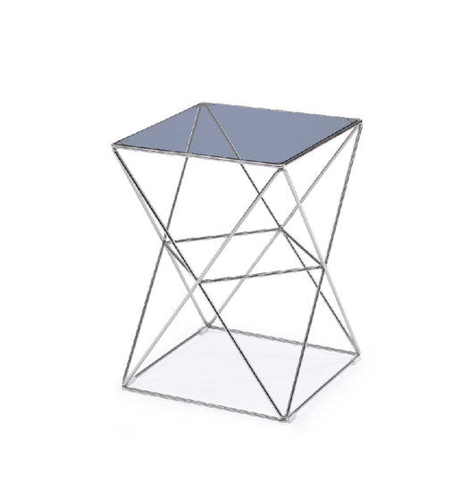 22' Glass and Stainless Steel End Table By Homeroots | End Tables | Modishstore