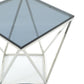 25' Glass and Stainless Steel End Table By Homeroots | End Tables | Modishstore - 5