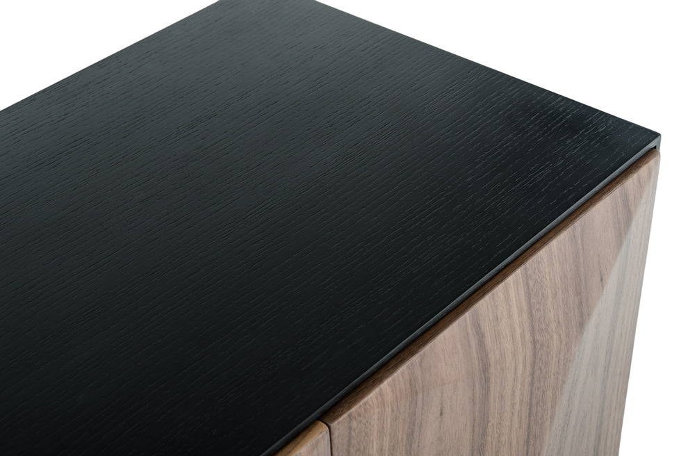 32' Wenge Veneer And Stainless Steel Buffet With Walnut Doors By Homeroots | Sideboards | Modishstore - 2