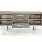 34' Grey Veneer And Steel Buffet With 3 Drawers And 2 Doors By Homeroots | Sideboards | Modishstore - 3