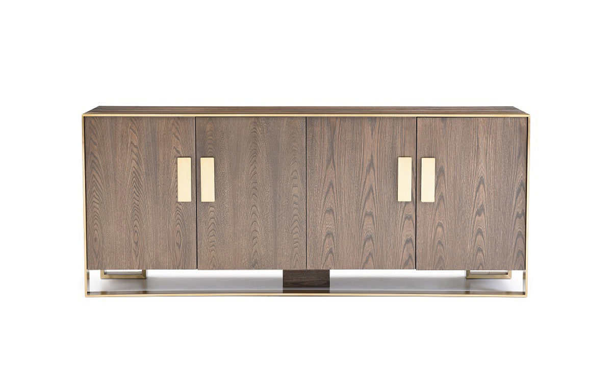 33' Veneer And Antique Brass Buffet By Homeroots | Sideboards | Modishstore