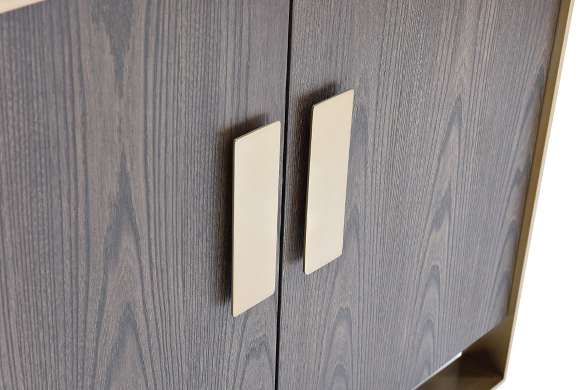 33' Veneer And Antique Brass Buffet By Homeroots | Sideboards | Modishstore - 5