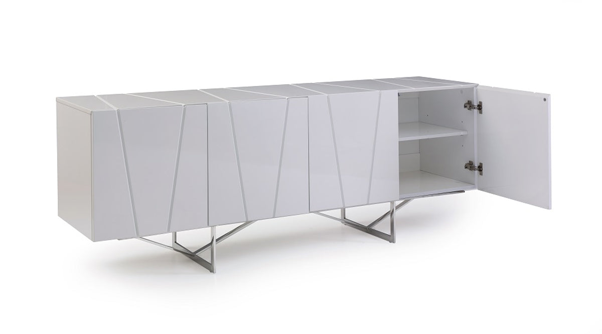 28' White High Gloss Buffet By Homeroots | Sideboards | Modishstore - 3