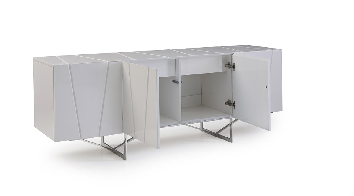 28' White High Gloss Buffet By Homeroots | Sideboards | Modishstore - 4