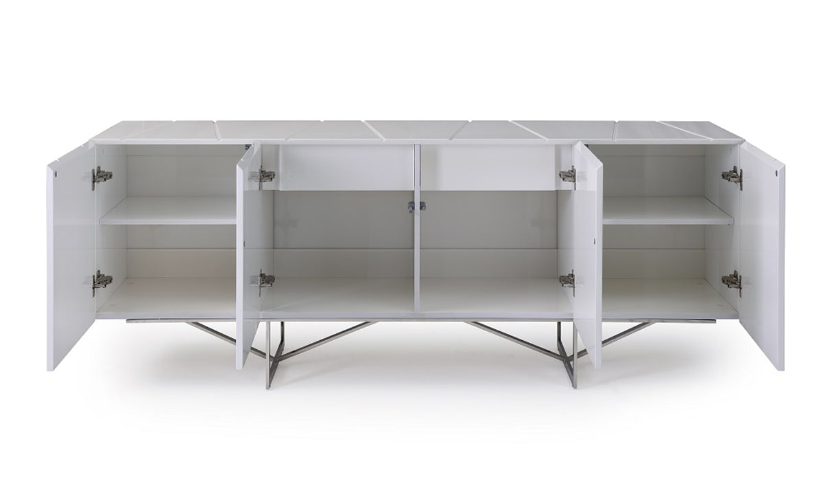 28' White High Gloss Buffet By Homeroots | Sideboards | Modishstore - 5