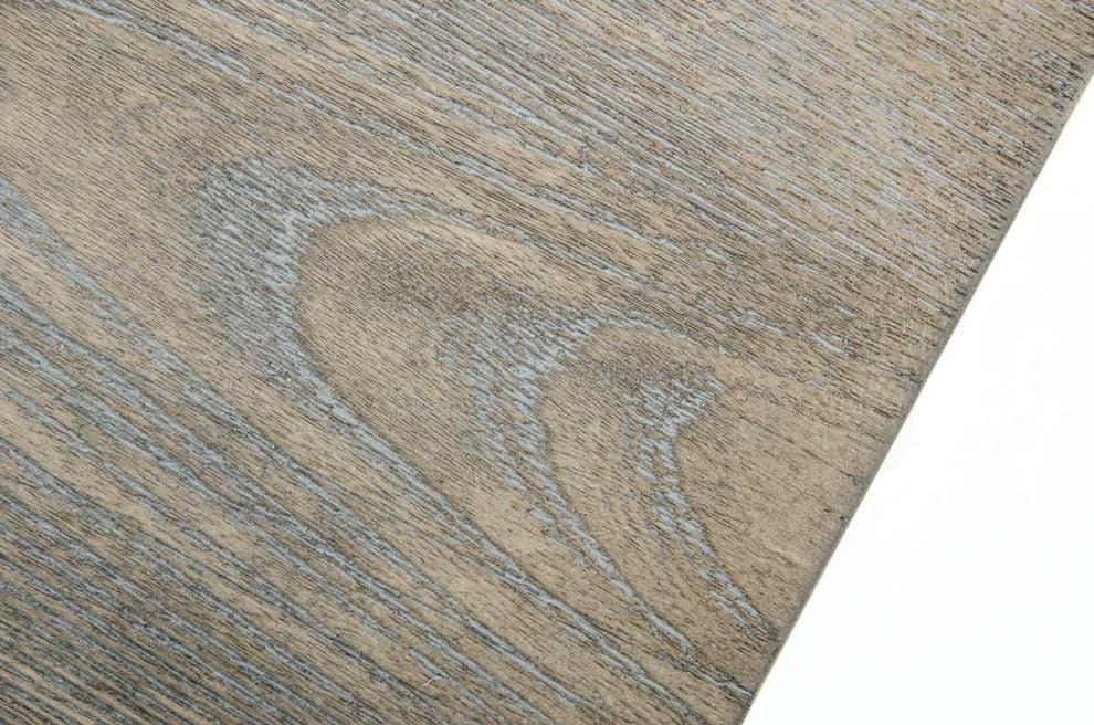 30' Grey Brush Veneer And Stainless Steel Dining Table By Homeroots | Dining Tables | Modishstore - 4