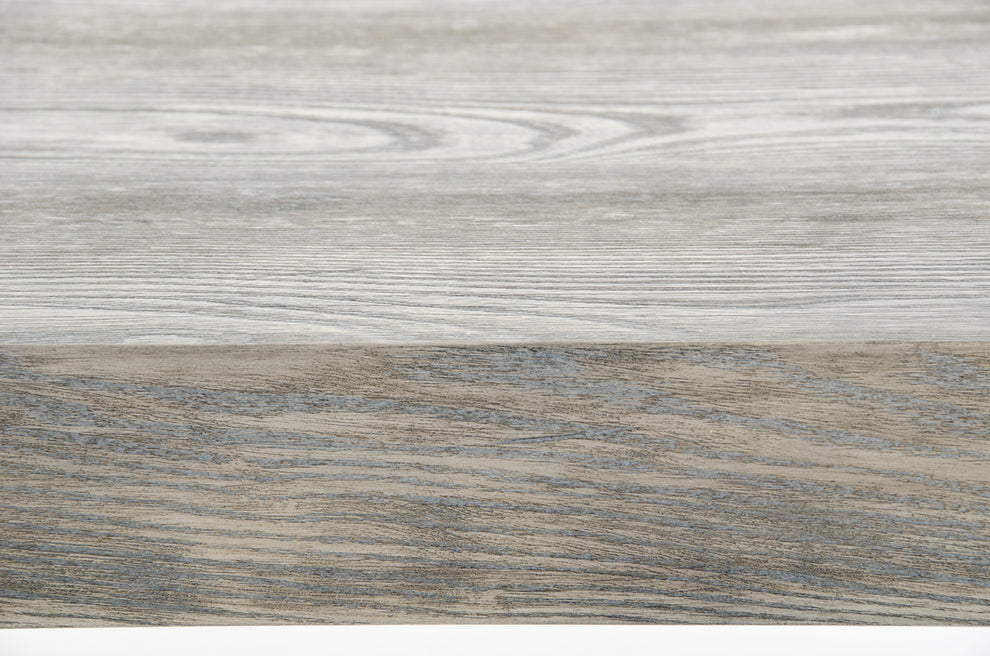 30' Grey Brush Veneer And Stainless Steel Dining Table By Homeroots | Dining Tables | Modishstore - 5