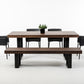 30' Walnut Veneer And Stainless Steel Dining Table By Homeroots | Dining Tables | Modishstore