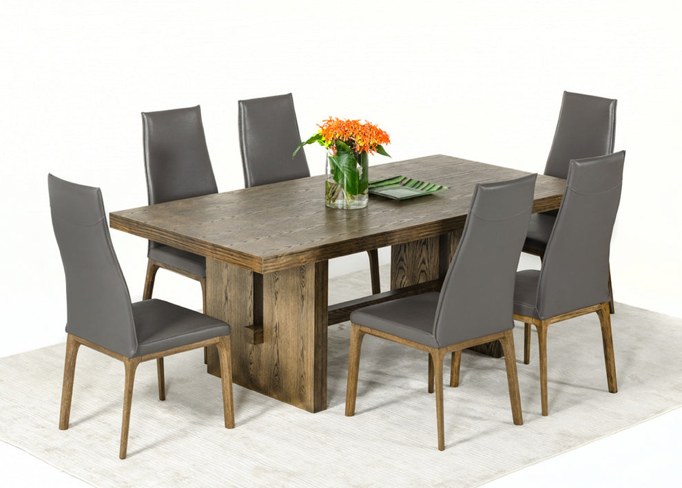 30' White Wash Oak Veneer Dining Table By Homeroots | Dining Tables | Modishstore - 2