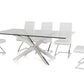30' Stainless Steel And Clear Glass Dining Table By Homeroots | Dining Tables | Modishstore