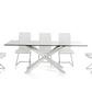 30' Stainless Steel And Clear Glass Dining Table By Homeroots | Dining Tables | Modishstore - 2