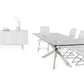 30' Stainless Steel And Clear Glass Dining Table By Homeroots | Dining Tables | Modishstore - 4