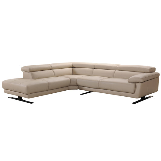 35' Taupe Leather Sectional Sofa By Homeroots | Sectional | Modishstore