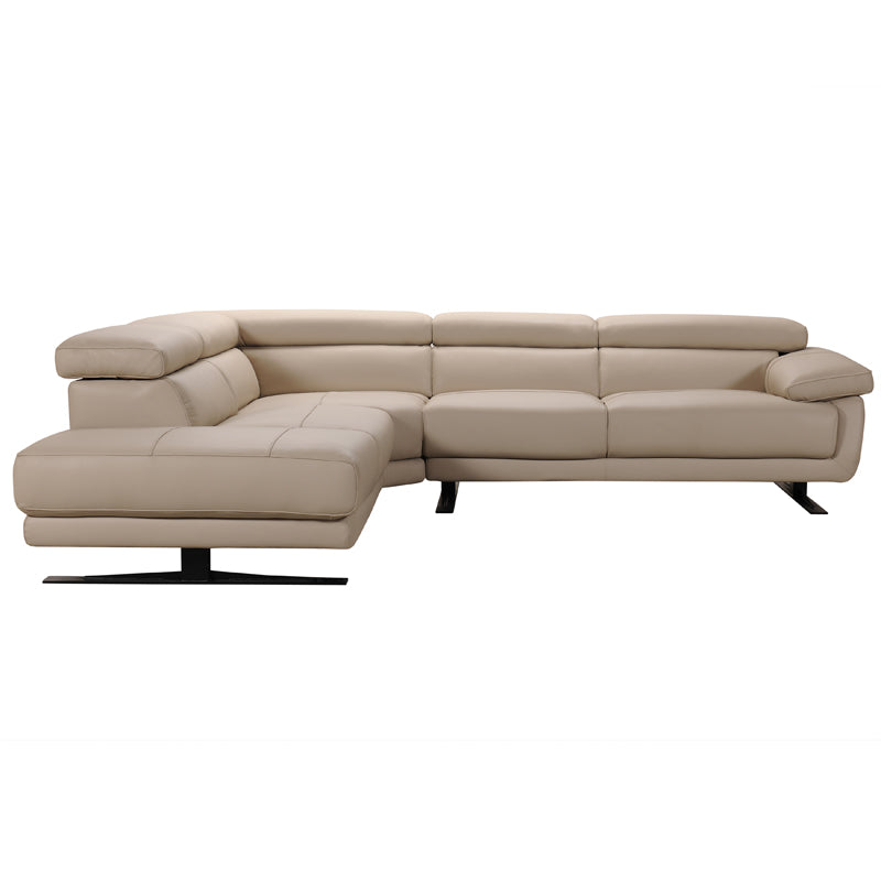 35' Taupe Leather Sectional Sofa By Homeroots | Sectional | Modishstore - 3