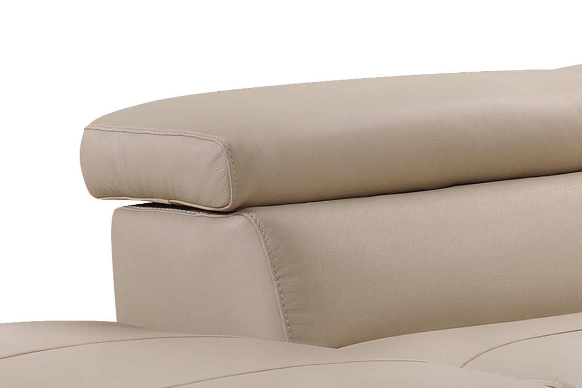 35' Taupe Leather Sectional Sofa By Homeroots | Sectional | Modishstore - 4