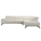 29' White Leather and Wood Sectional Sofa By Homeroots | Sectional | Modishstore