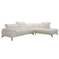 29' White Leather and Wood Sectional Sofa By Homeroots | Sectional | Modishstore - 3