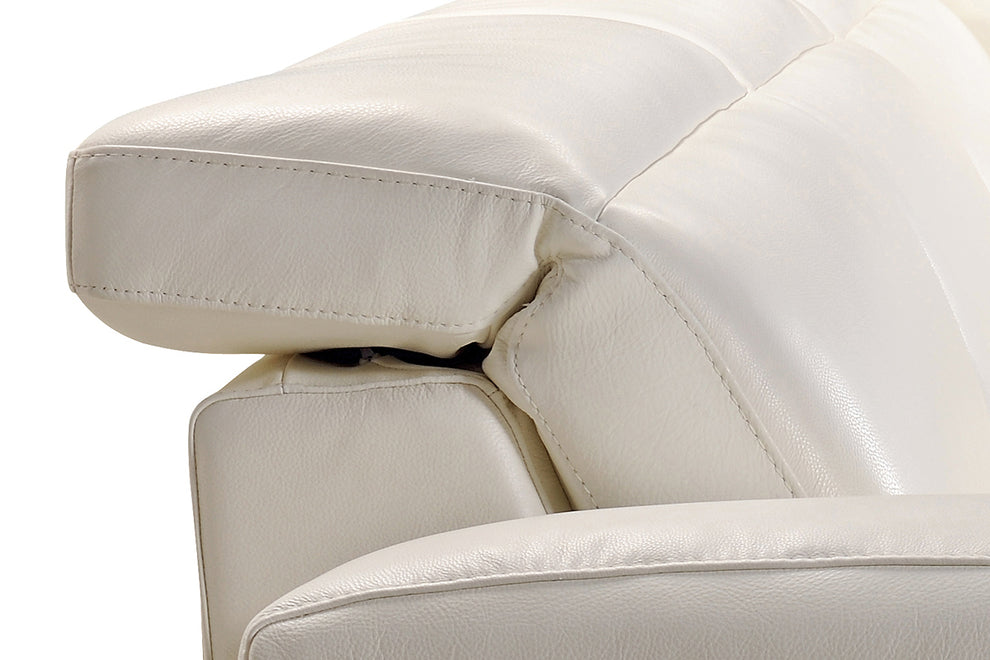 29' White Leather and Wood Sectional Sofa By Homeroots | Sectional | Modishstore - 5