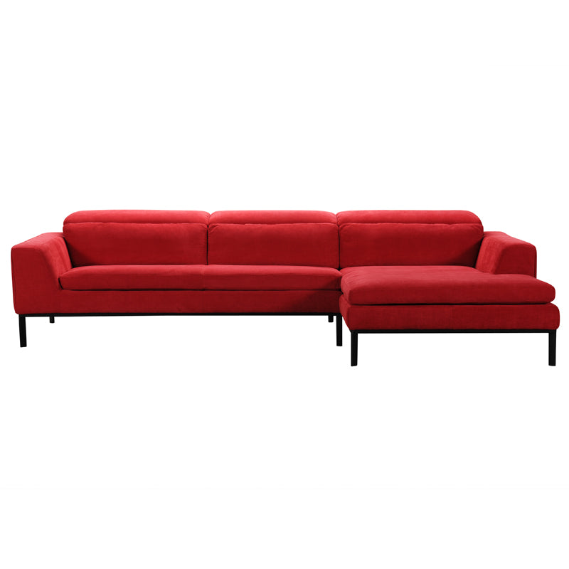 28' Red Fabric and Wood Sectional Sofa By Homeroots | Sectional | Modishstore