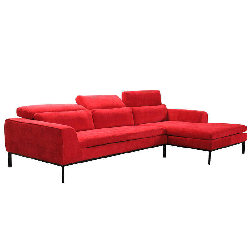 28' Red Fabric and Wood Sectional Sofa By Homeroots | Sectional | Modishstore - 3
