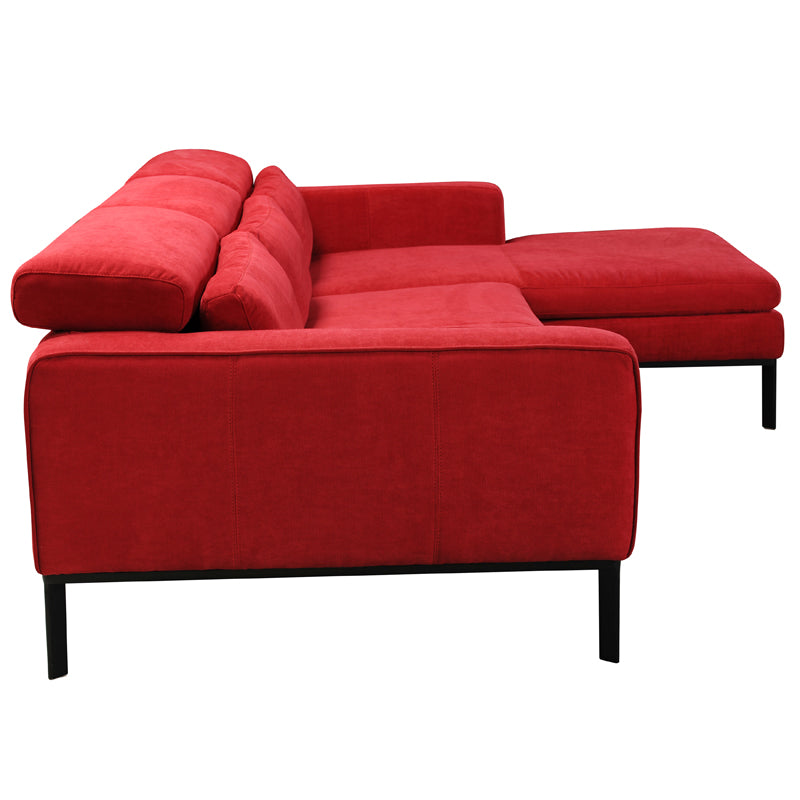 28' Red Fabric and Wood Sectional Sofa By Homeroots | Sectional | Modishstore - 4
